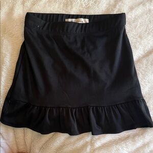 The Impeccable Pig Black Ruffle Hem Mini Skirt